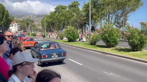 Madeira Flower Classic Auto Parade 2026 (Part 19) Video stock 334670474