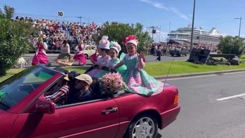 Madeira Flower Classic Auto Parade 2026 (Part 33) Video stock 334670607
