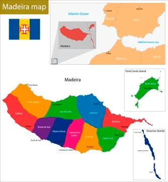 Madeira map Stock Illustration