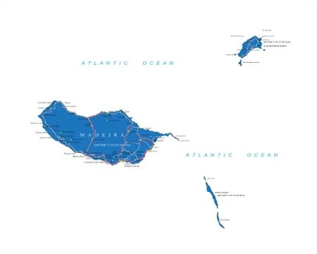 Madeira map Stock Illustration