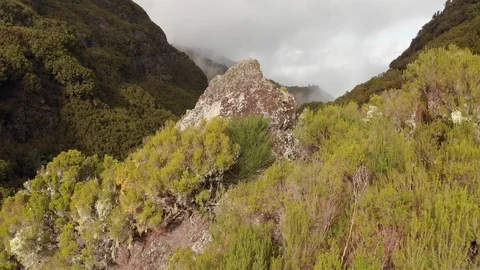 Madeira mountains in the clouds Video stock 120741822