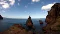Madeira rough rocky coast and cliffs panning shot HD Footage