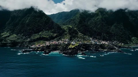 Madeira seixal drone Stock Footage 277547977