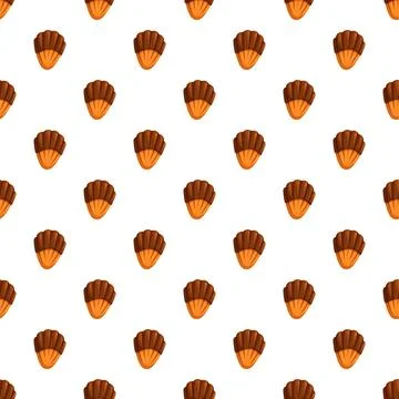 Madeleine chocolate dessert pattern baking and food concept Stock Illustration