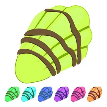 Madeleine cookie with chocolate drizzle baking dessert graphic Stock Illustration