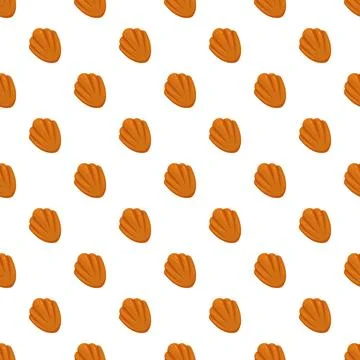 Madeleine cookie pattern on white background 스톡 일러스트