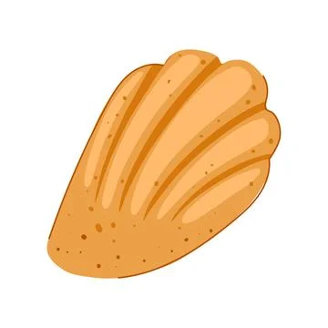 Madeleine cookie presenting classic shell shape and golden texture Stock Illustration