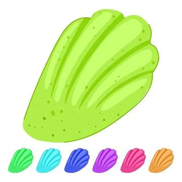 Madeleine cookie presenting classic shell shape and golden texture graphic Illustrazione stock
