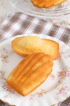 Madeleine sponge cake Stock Photos