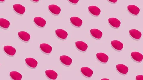 Madgenta make-up sponges PATTERN on pink background Beauty Cosmetics Space f Stock Photos