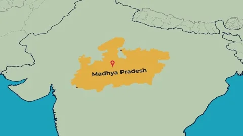 Madhya Pradesh Map Animation Locator Zoom 4K Motion Graphic Stock Footage 341009599