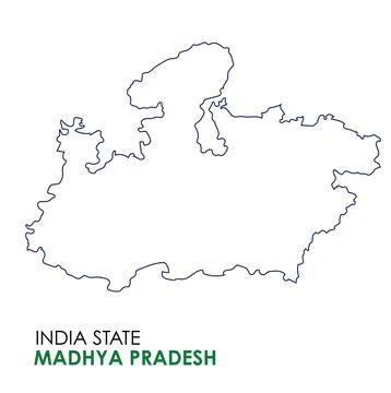 Madhya Pradesh map of Indian state. Madhya Pradesh map vector illustration... Stock Illustration