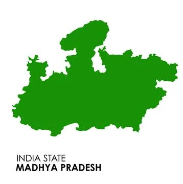 Madhya Pradesh map of Indian state. Madhya Pradesh map vector illustration... Stock Illustration
