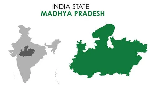 Madhya Pradesh map of Indian state. Madhya Pradesh map vector illustration... Stock-Illustration