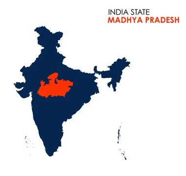 Madhya Pradesh map of Indian state. Madhya Pradesh map vector illustration... Stock Illustration