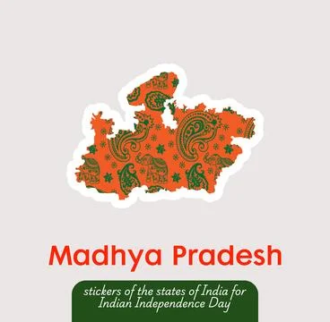 Madhya Pradesh vector sticker Stock Illustration