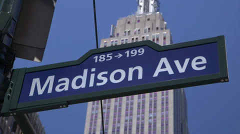 Madison Avenue sign Видео 32240262