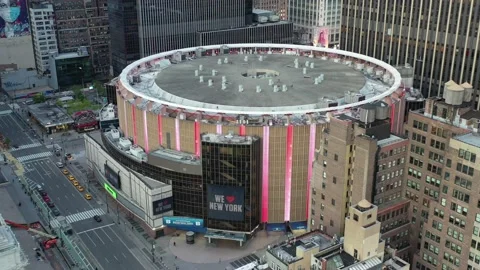 Madison Sqaure Garden Lockdown Pandemic Aerial May 2020 Stock-Footage 130226111