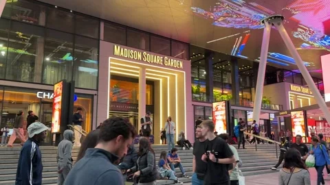 Madison Square Garden on Knicks vs Pacers Game Day Stock Footage 310400198