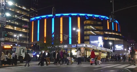 Madison Square Garden in Manhattan New York City 4K Stock Footage