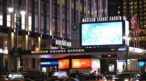 Madison Square Garden. MSG New York City. Rangers Hockey Vídeo Stock 37084587