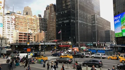 Madison Square Garden.
Pan along eight avenue above street level.
Gate C Video stock 104831205