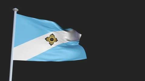Madison Wisconsin - Loopable 3D flag animation with Alpha Channel and Transpa Stock Footage 91048512