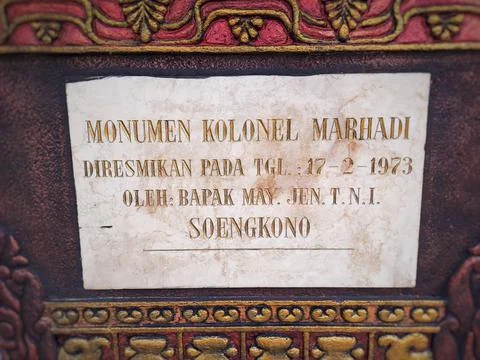 Madiun, East Java, Indonesia - September 23, 2022: Monument to Colonel Marhad Stock Photos