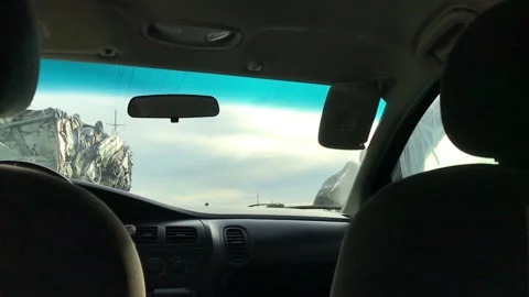 Madman Throws Heavy Object at Windshield of Car 스톡 동영상 98429423