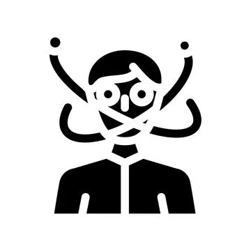 Madness guy glyph icon vector illustration Stock Illustration