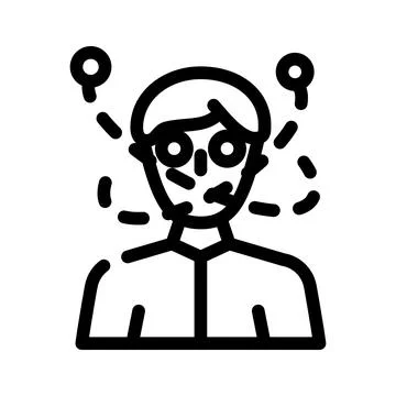 Madness guy line icon vector illustration Stock Illustration