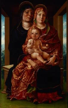 Madonna and Child with Saint Anne Liberal from Verona (CA 1445 1527) Copyr... Stock Photos