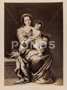 Madonna with her son, Murillo - Pitti, Florence. . Copyright: xpiemagsx ...