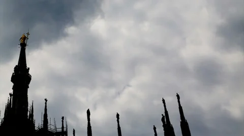 Madonnina Milan clouds timelapse Stock Footage 39952859
