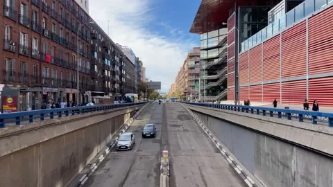 Madrid 4K Timelapse view from Atocha street, next to Reina Sofia Museum. 動画素材 164983097