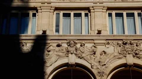 Madrid. Building Classic facade covered by the shadow of a tower Vídeos de archivo 36792224