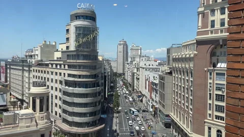 Madrid Capitol Building Gran Via Stockbeeldmateriaal 338005080