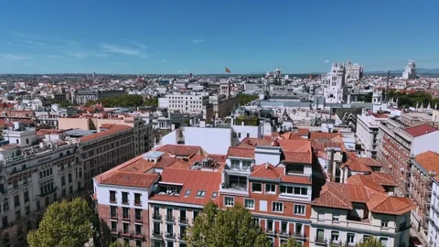 Madrid Cibeles Rooftops 库存影片 336624363