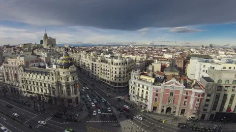 Madrid city central time lapse Stock-Footage 32126581