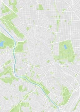 Madrid colored vector map Ilustración de archivo