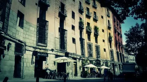 Madrid Downtown 05 stylized Stock Footage 11456787
