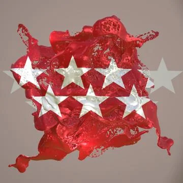 Madrid flag liquid Stock Illustration