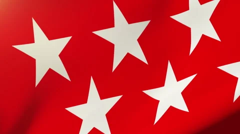 Madrid flag waving in the wind. Looping sun rises style.  Animation loop Stock Footage 48328006