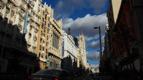 Madrid. Gran Vía Time Lapse Stock Footage 113410847