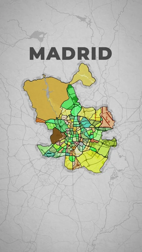 Madrid (map) Stock Footage 259612217