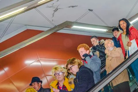 Madrid Metro Interior View 스톡 사진