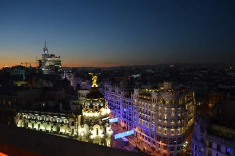 Madrid by night Stock Photos