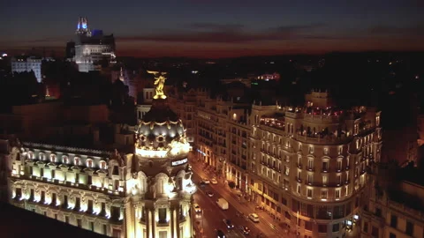 Madrid Observation Deck Gran Via Metropolis Sunset Vidéo 145334200