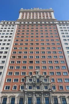 MADRID - OCTOBER 22: Edificio Espana facade view on October 22, 2012 in Madri Stock Photos