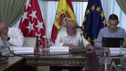 Madrid officials finalize security plans for Wednesday's solar eclipse, Madrid,  스톡 동영상 341865887